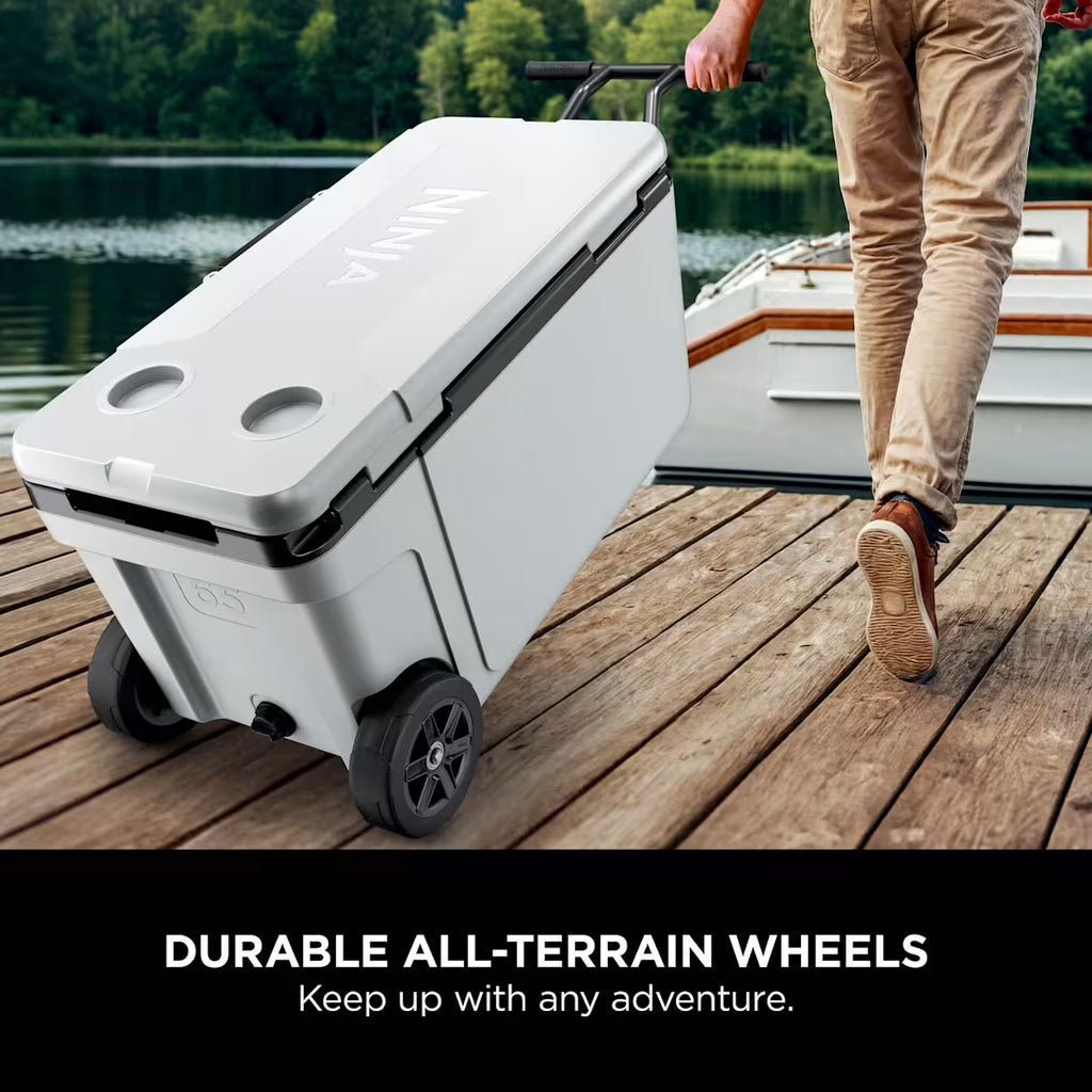 Ninja FrostVault 65QT/61L Wheeled Cooler with Dry Zone, Cloud White FB265EUUKWH