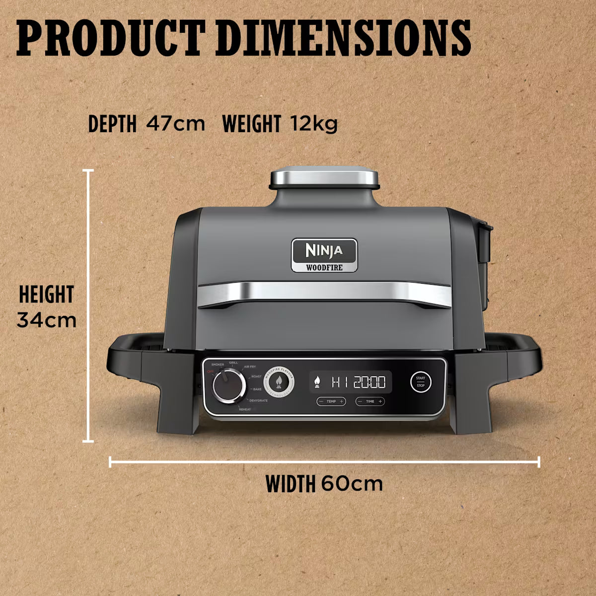 Ninja Woodfire Electric BBQ Grill & Smoker with Stand & Accessories