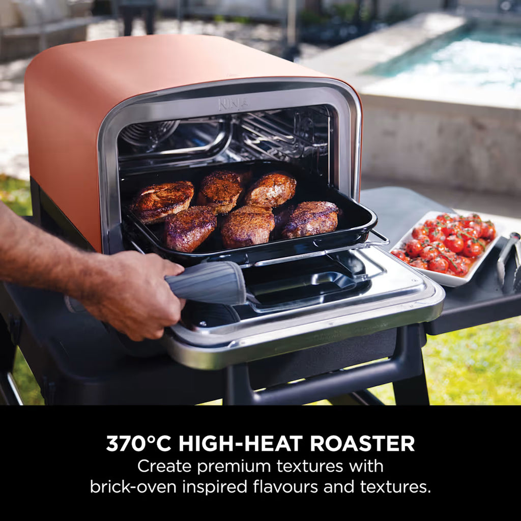 Ninja Woodfire Outdoor Oven, Artisan Pizza Maker and BBQ Smoker with Stand & Cover