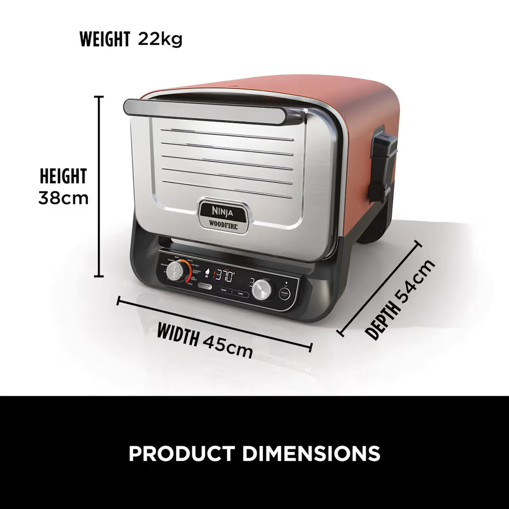 Ninja Woodfire Outdoor Oven, Artisan Pizza Maker and BBQ Smoker with Stand & Cover
