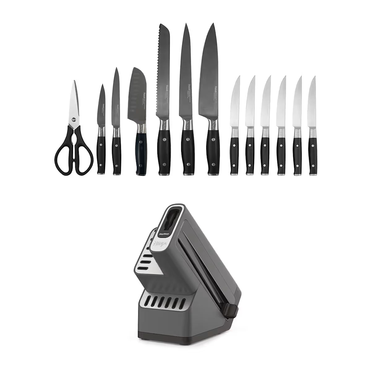 Refurbished Ninja Foodi StaySharp Knife Block, 14-Piece Set [K32014UKDBREF] | Excellent Condition