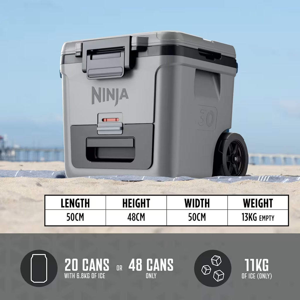 Ninja FrostVault 30QT/28L Wheeled Cooler with Dry Zone, Slate Grey FB230UKGY