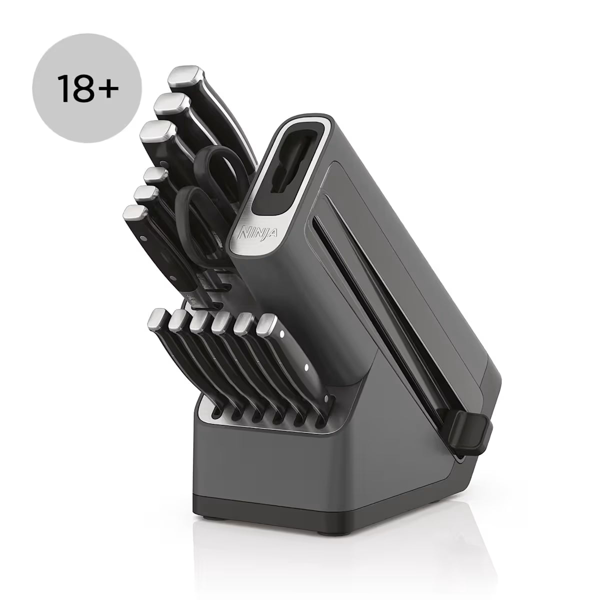 Refurbished Ninja Foodi StaySharp Knife Block with Integrated Sharpener ¨C Deluxe 14-Piece Set K32014EUUKREF