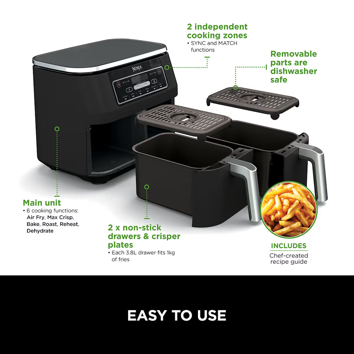 Ninja Foodi Dual Zone Air Fryer- AF300UK