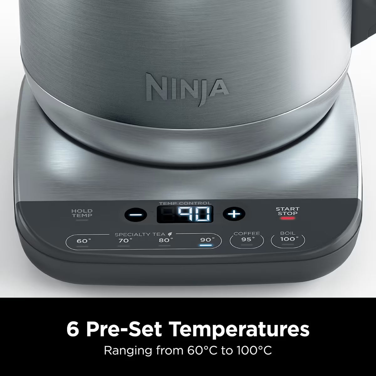 Ninja Stainless Steel Perfect Temperature Kettle, Rapid Boil ¨C KT201UK