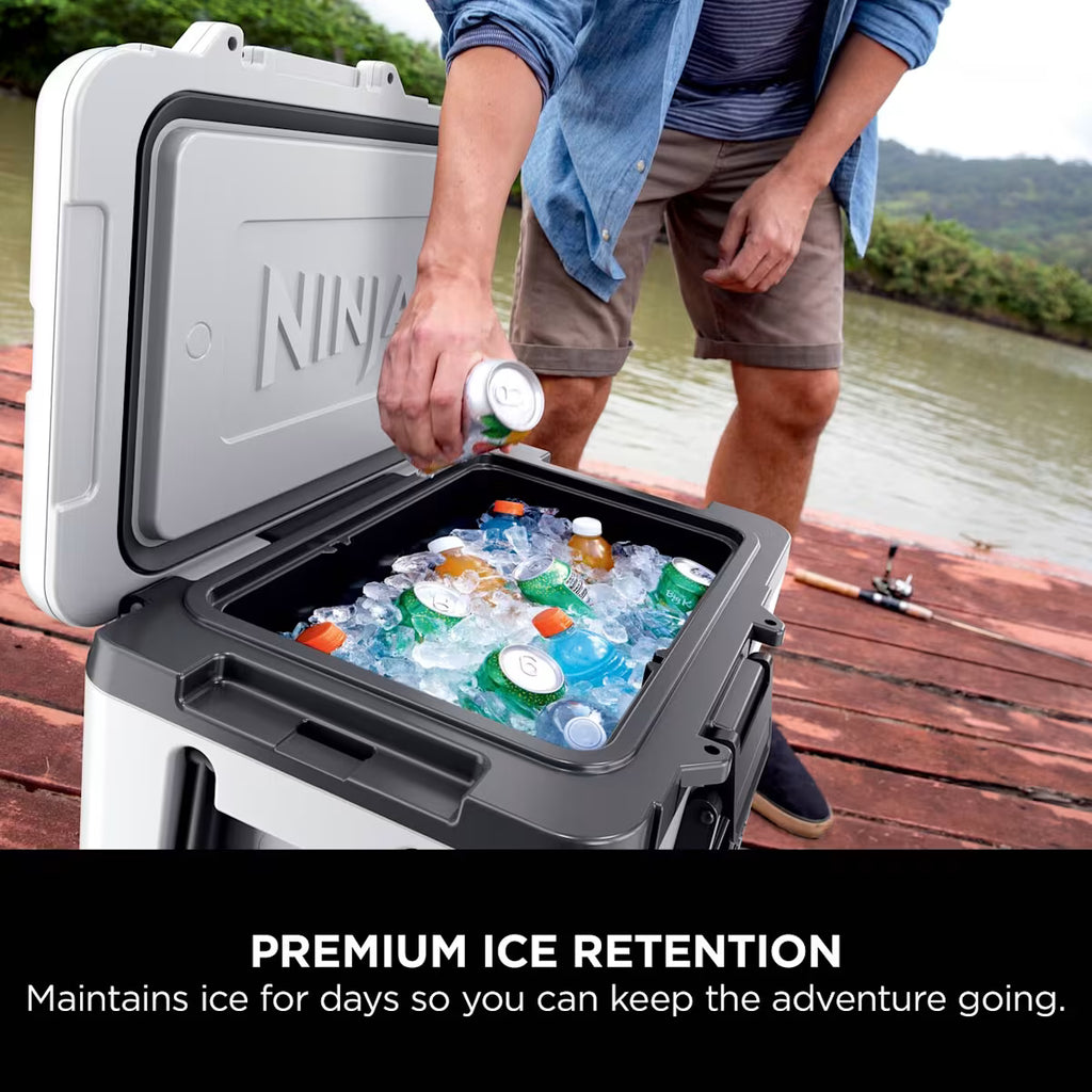 Ninja FrostVault 45QT/42L Wheeled Cooler with Dry Zone, Cloud White FB245UKWH