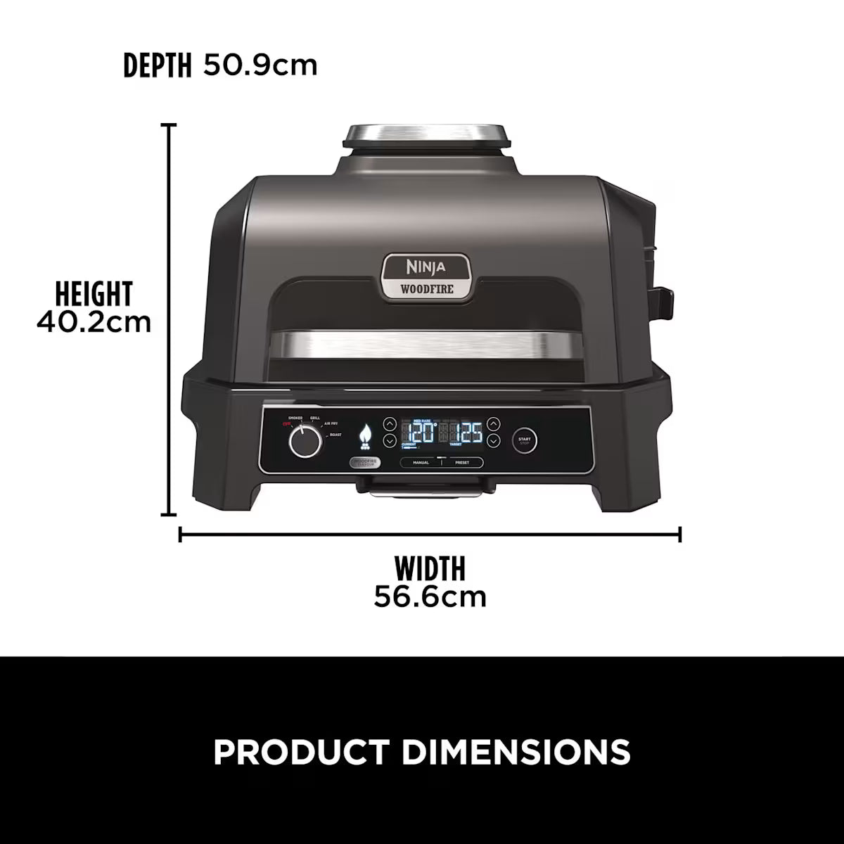 Ninja Woodfire Pro XL Electric BBQ Grill & Smoker OG850UK
