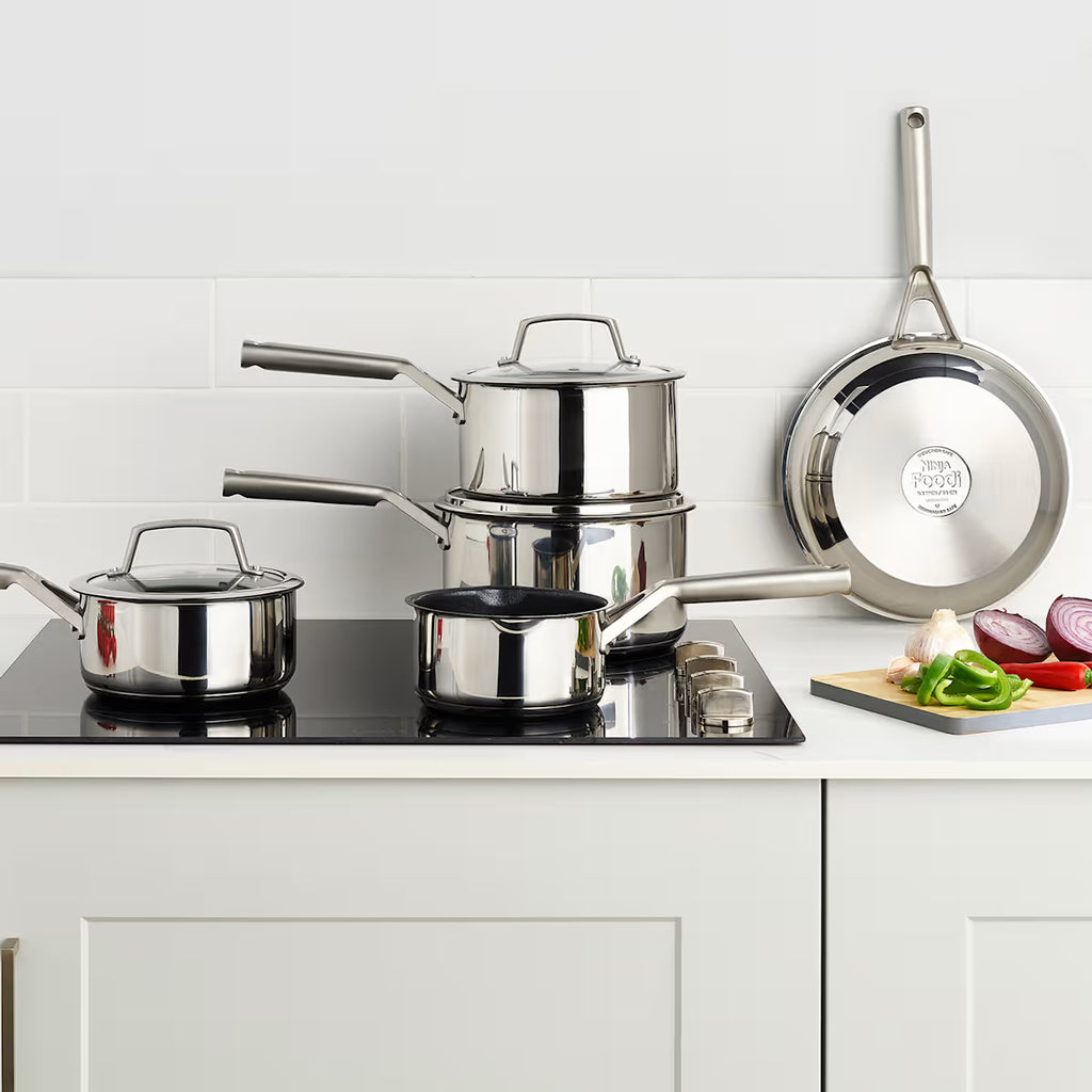 Ninja Foodi Stainless Steel Pan and Knife Block Set - C65KB6UK