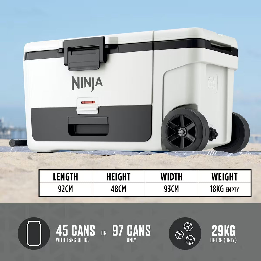 Ninja FrostVault 65QT/61L Wheeled Cooler with Dry Zone, Cloud White FB265EUUKWH