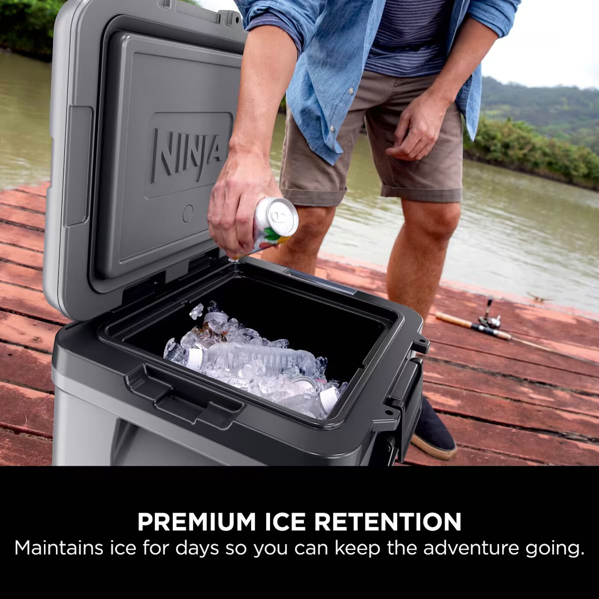 Ninja FrostVault 30QT/28L Wheeled Cooler with Dry Zone, Slate Grey FB230UKGY